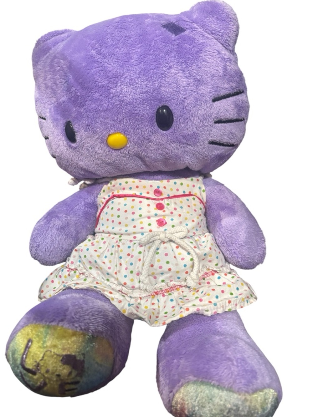Sanrio Purple Hello Kitty Plush with Polka Dot Dress
